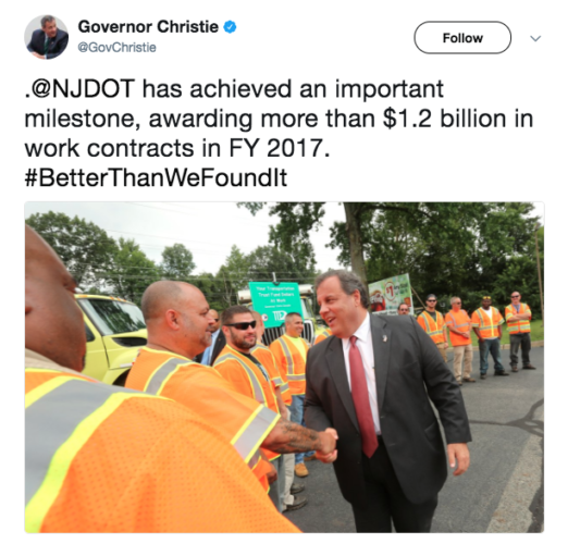 Governor Christie Hashtag