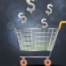 Push cart representing online sales thru SEO