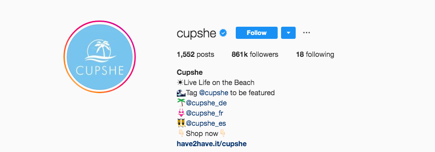 Cupshe user generated content on Instagram