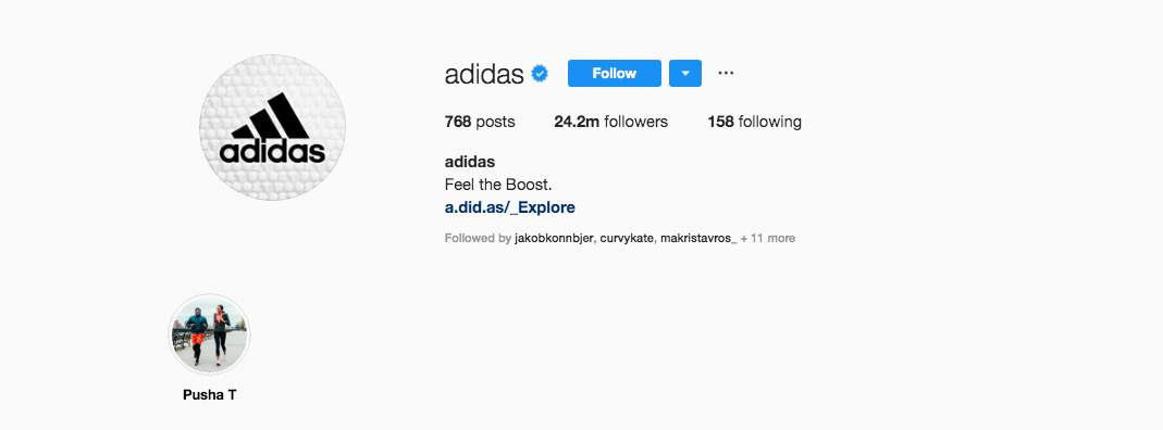 Adidas branding strategies on Instagram