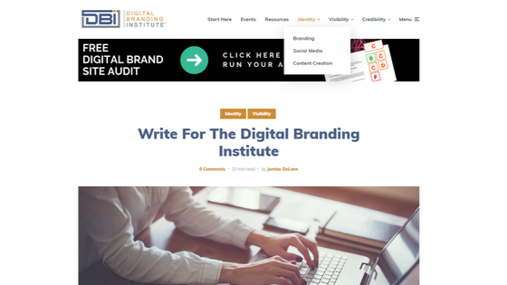 Digital Branding Institute menu options