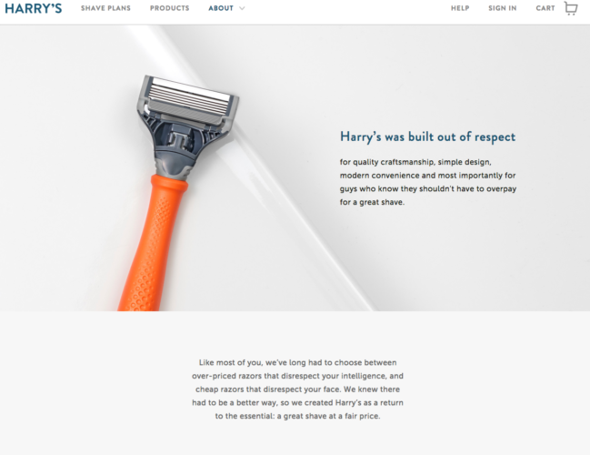 Harry's Story Example Branding Your Startup